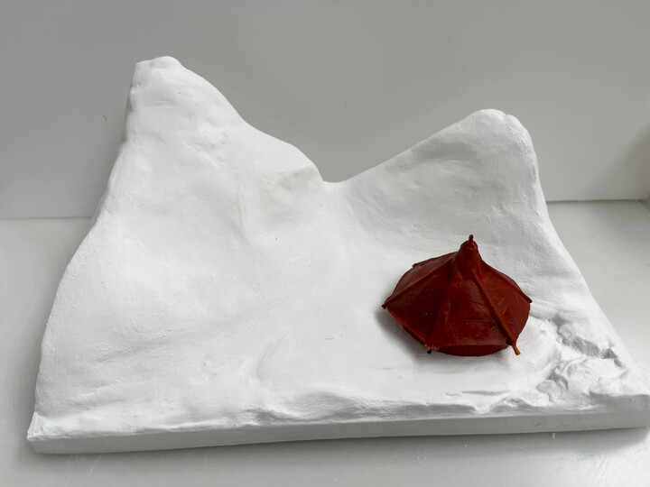 "IN A LANDSCAPE". THE RED TENT  miniatuur maquette